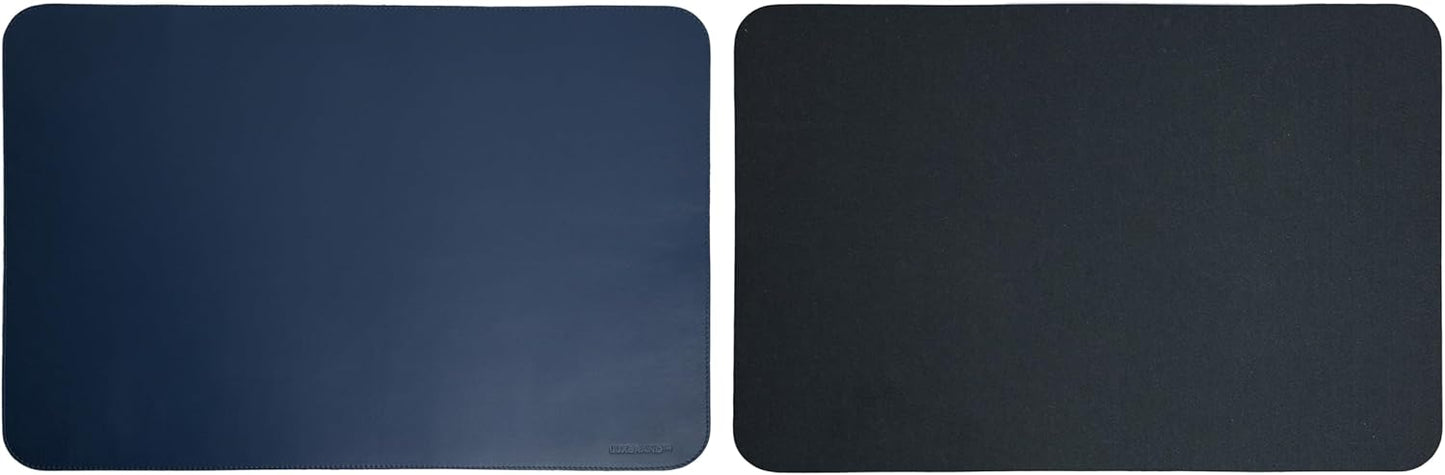 Set di Tappetini da Scrivania in Vera Pelle Blu