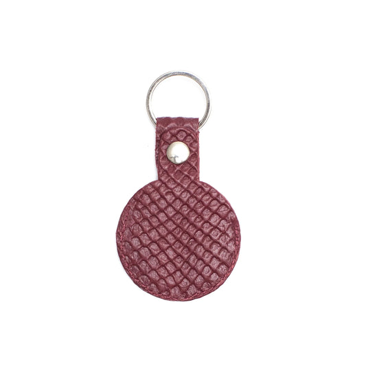 AirTag Leather Keychain - Burgundy Mamba