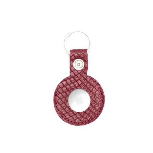 Portachiavi AirTag in Pelle- Borgogna