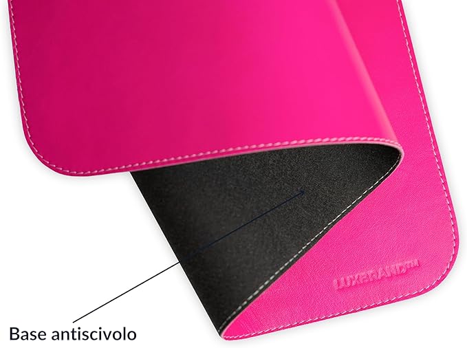 Pink Genuine Leather Desk Mat Set
