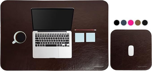 Set di Tappetini da Scrivania in Vera Pelle Testa di Moro