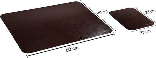 Set di Tappetini da Scrivania in Vera Pelle Testa di Moro