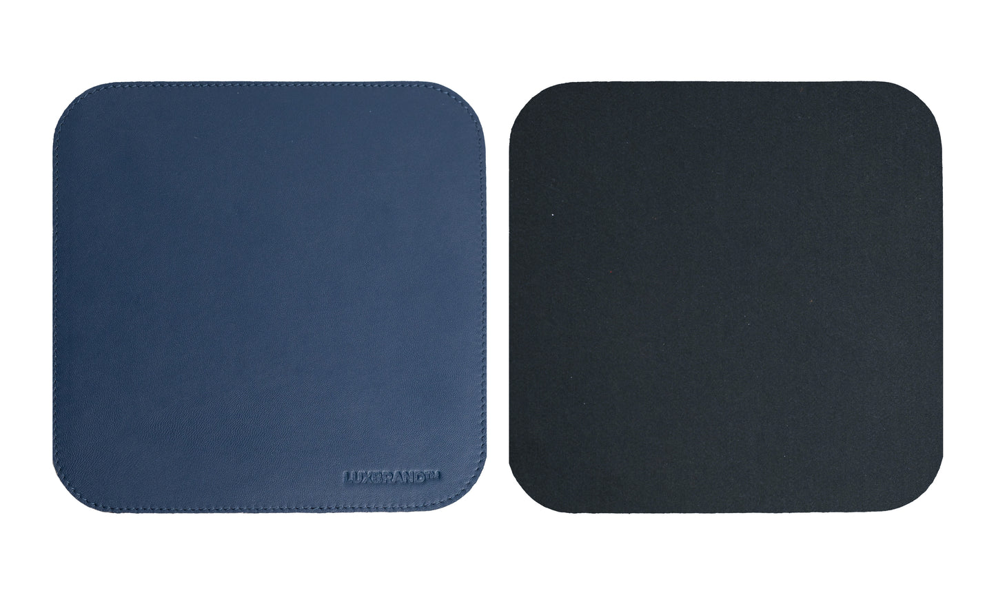 Blue Genuine Leather Desk Mat Set