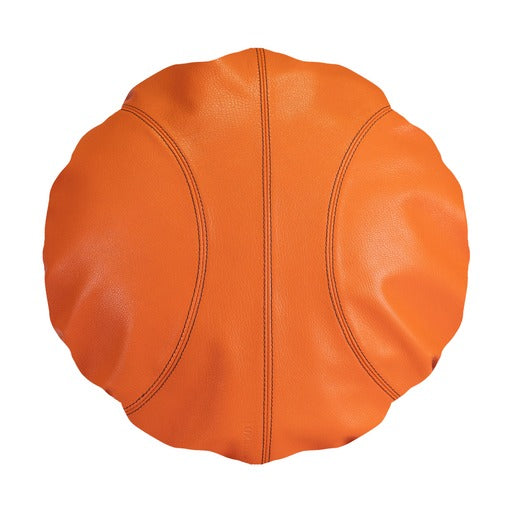 Cuscino decorativo in Vera Pelle al vegetale, rotondo - Arancione