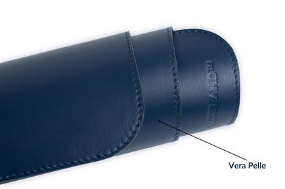 Blue Genuine Leather Desk Mat Set