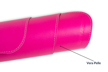 Pink Genuine Leather Desk Mat Set