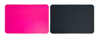 Pink Genuine Leather Desk Mat Set