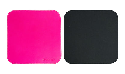 Pink Genuine Leather Desk Mat Set