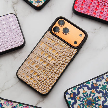 Gold Middle Cocco – Real Leather