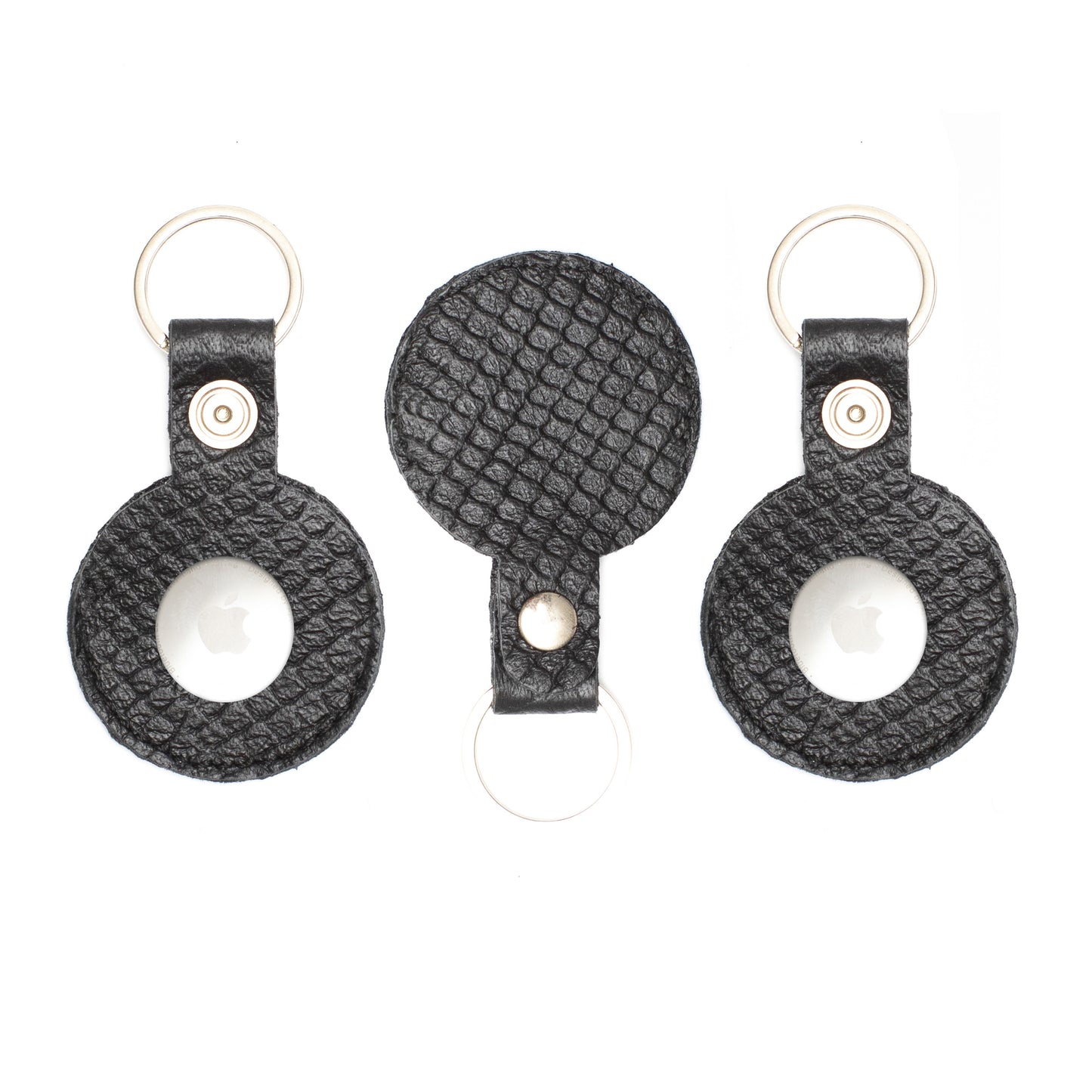 Portachiavi AirTag in Pelle- Mamba Nero