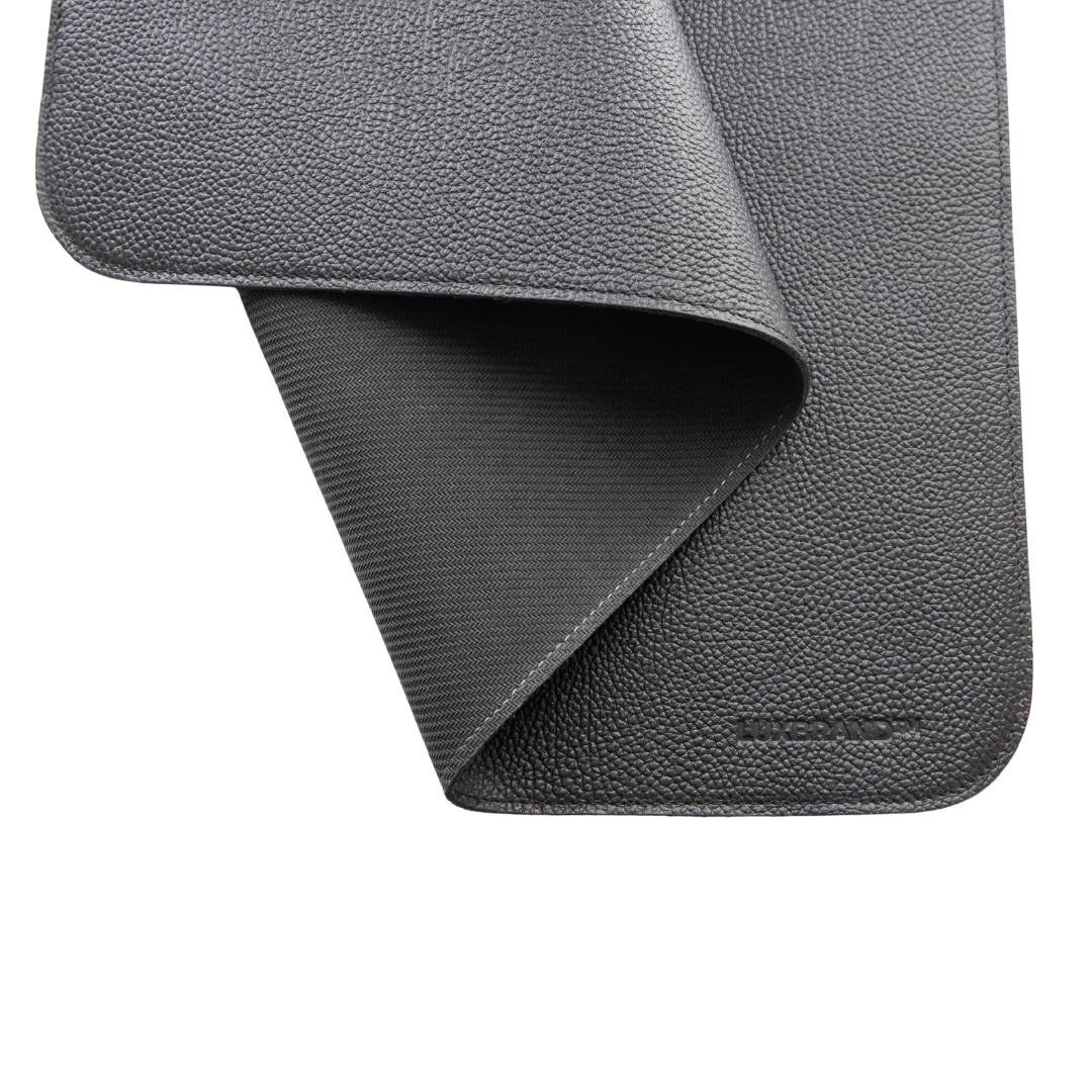 Set di Tappetini da Scrivania in Vera Pelle Nero